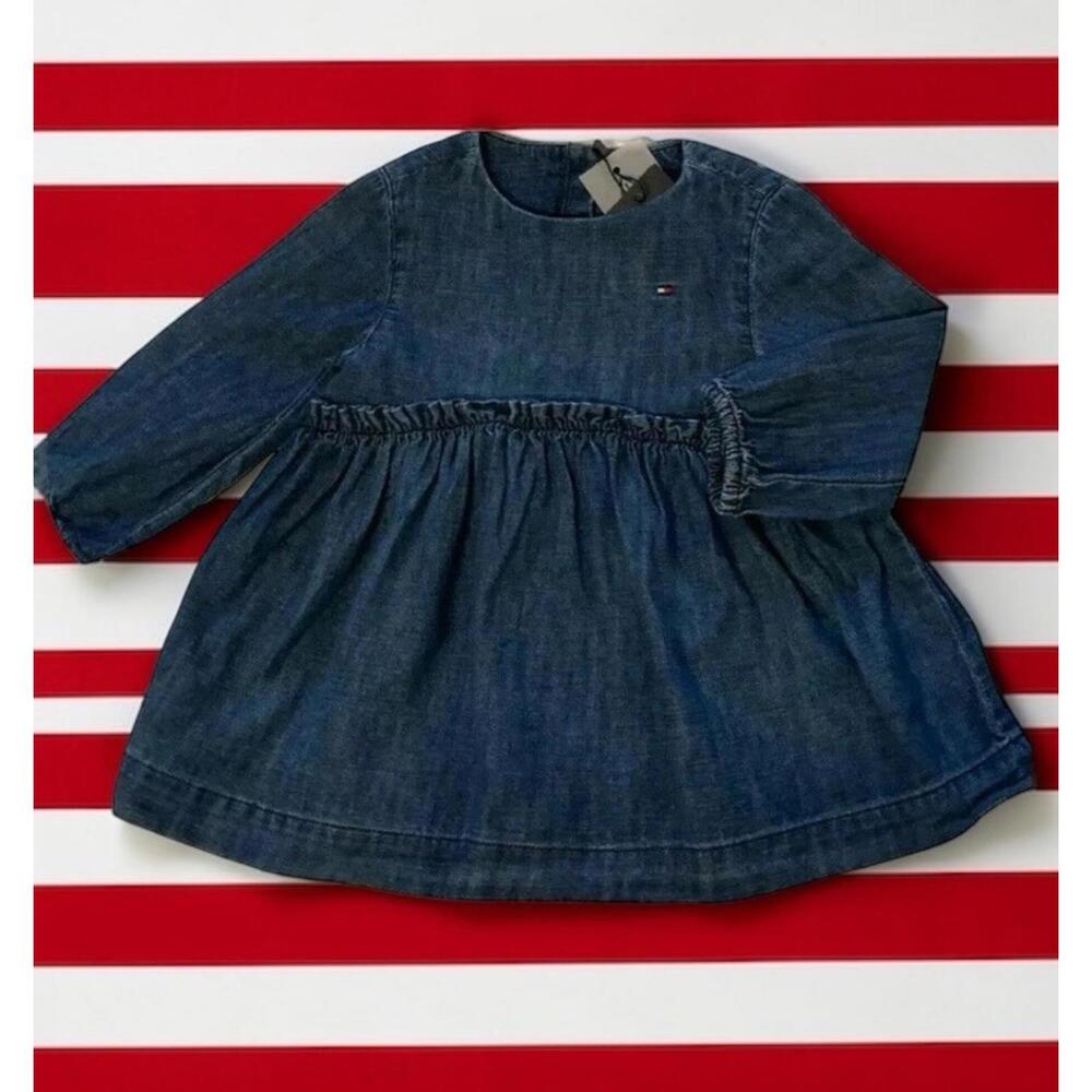 TOMMY HILFIGER BABY GIRL'S DENIM JEANS DRESS SIZE 24  M